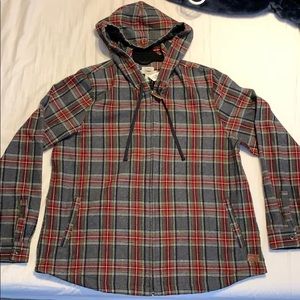 L.L.Bean Plaid Zip-Up hoodie shirt